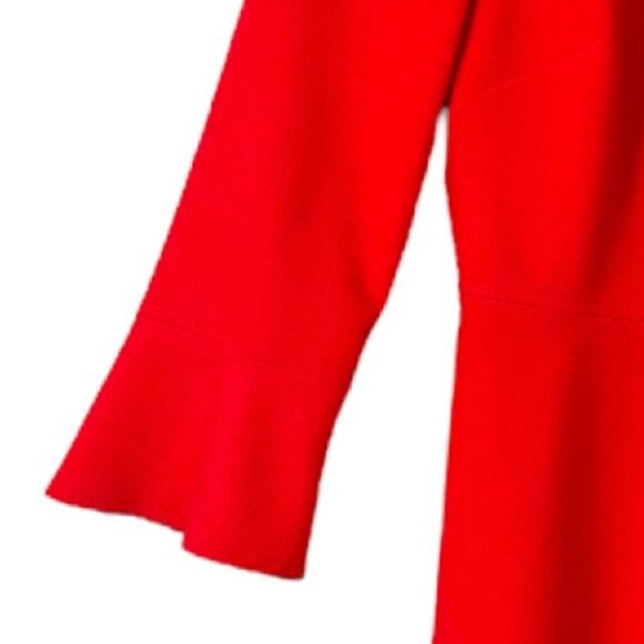 J. Crew Fit & Flare Dress 3/4 Flute Bell Sleeves Coral Pink Women’s Size 00 - Picture 8 of 11